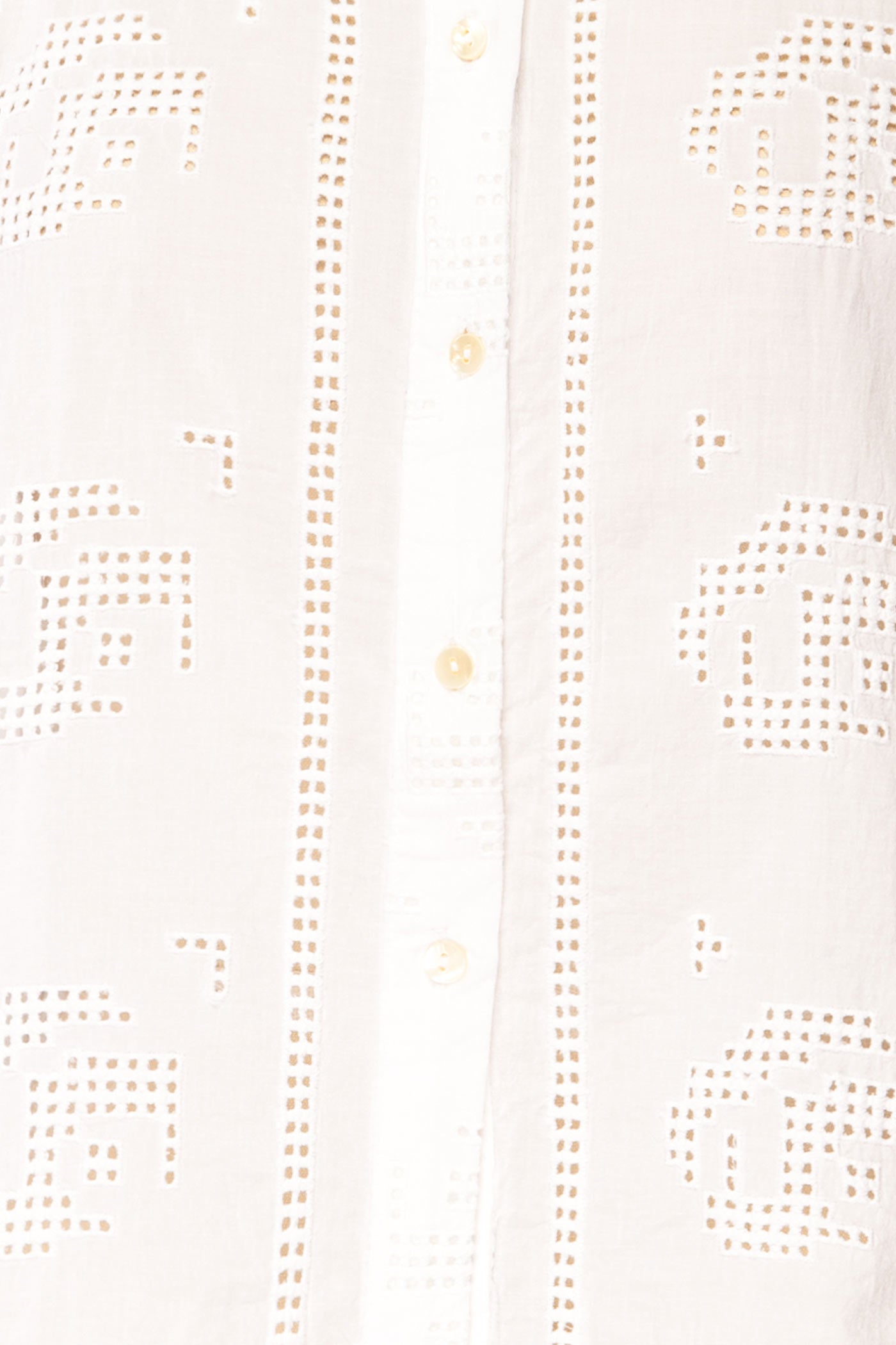 Close-up Sihori White Cropped Shirt with Openwork Embroidery at la petite garçonne