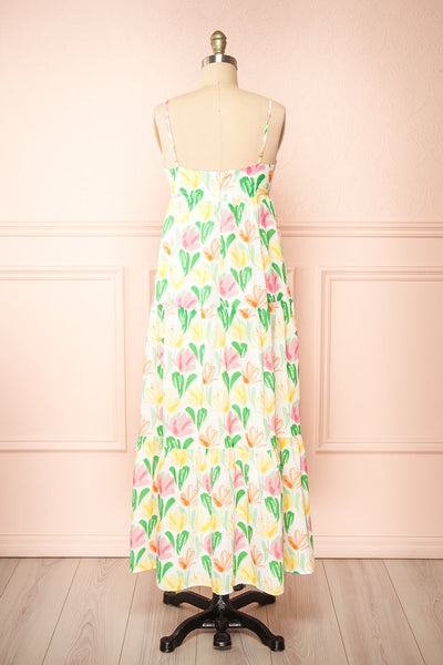 Silvia Colourful Floral Maxi Dress | Boutique 1861 back view
