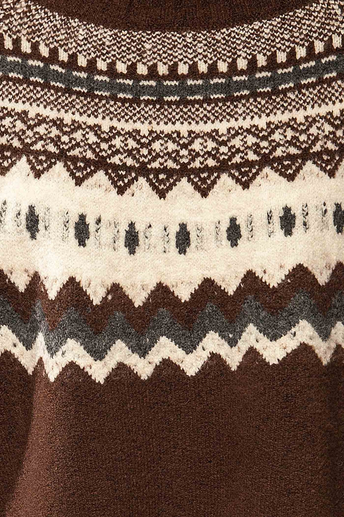fabric view of Simorre Brown Cropped Turtleneck Sweater at La petite garçonne