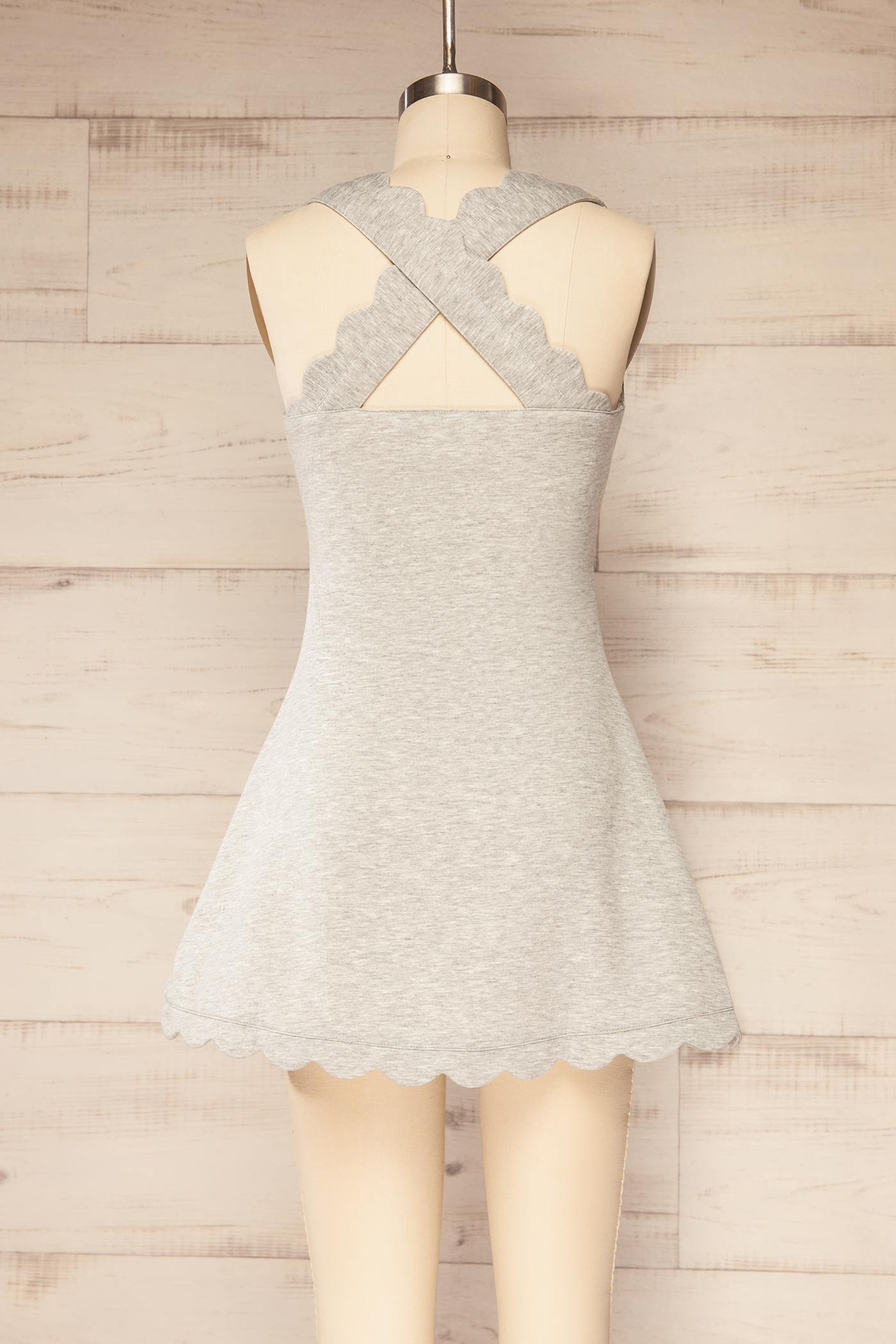 Sirsa Grey A-Line Mini Dress with Built-In Shorts | La petite garçonne back 