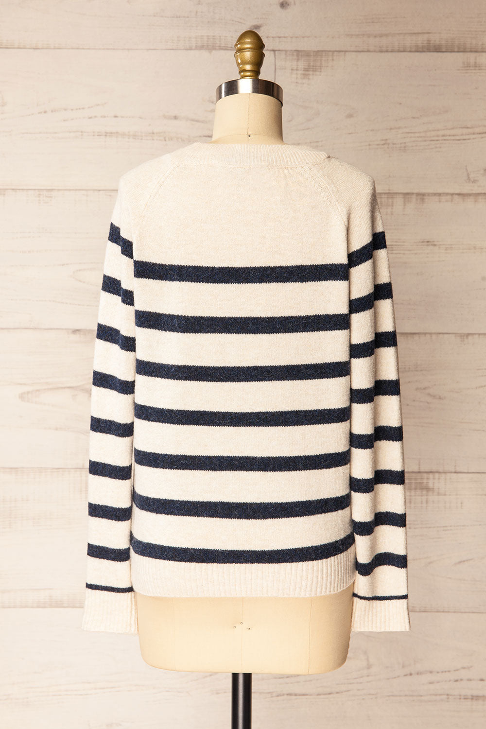 Siuri Striped Knitted Sweater with Smiley Embroidered | La petite garçonne back view