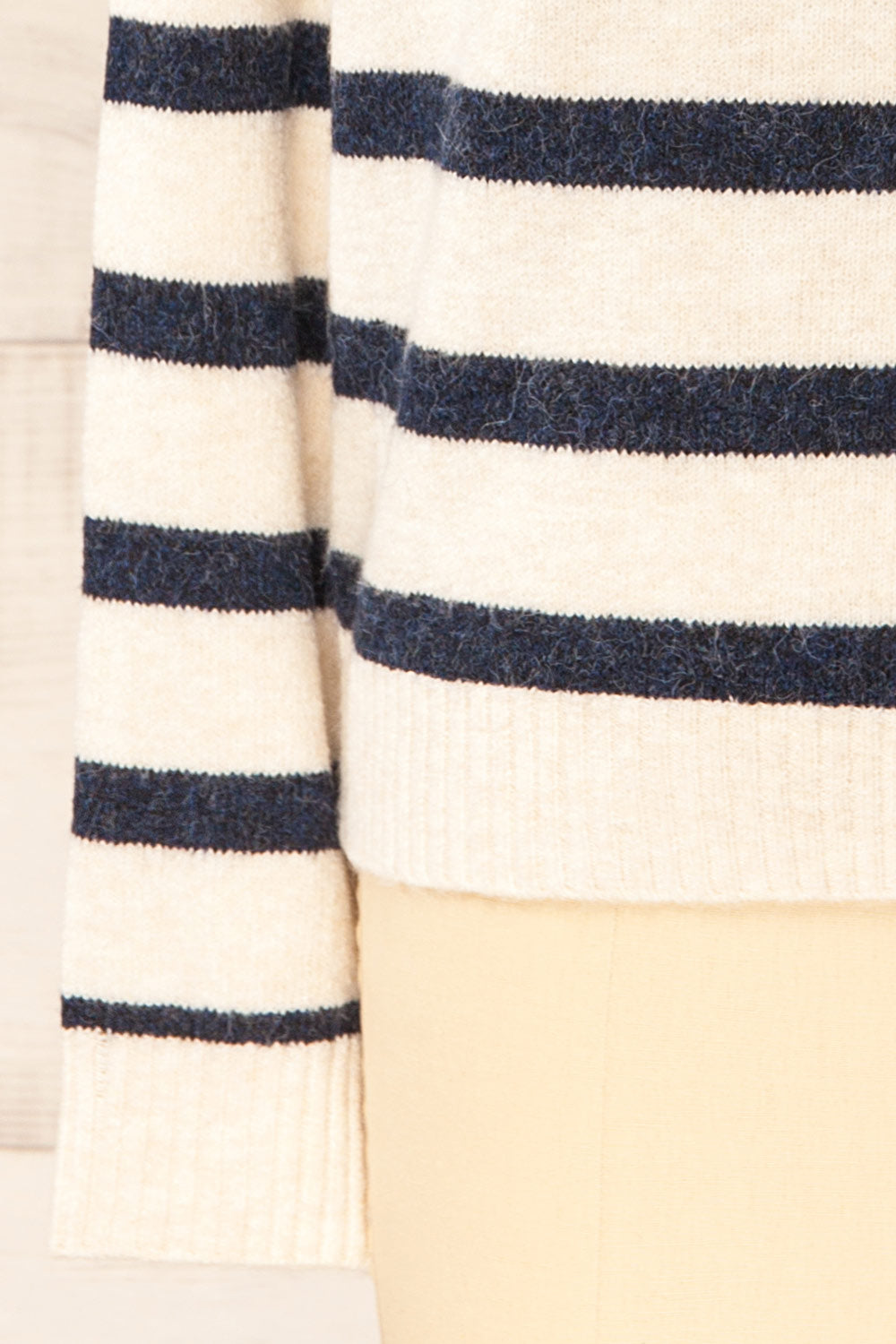 Siuri Striped Knitted Sweater with Smiley Embroidered | La petite garçonne bottom