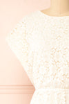 Skileta Lace Short Ivory Dress w/ Batwing Sleeve | Boutique 1861 front