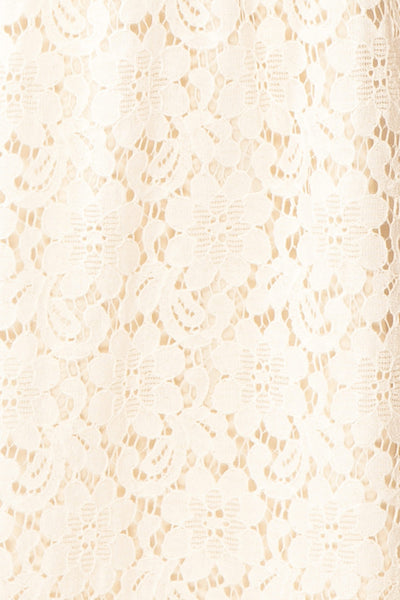 Skileta Lace Short Ivory Dress w/ Batwing Sleeve | Boutique 1861  fabric