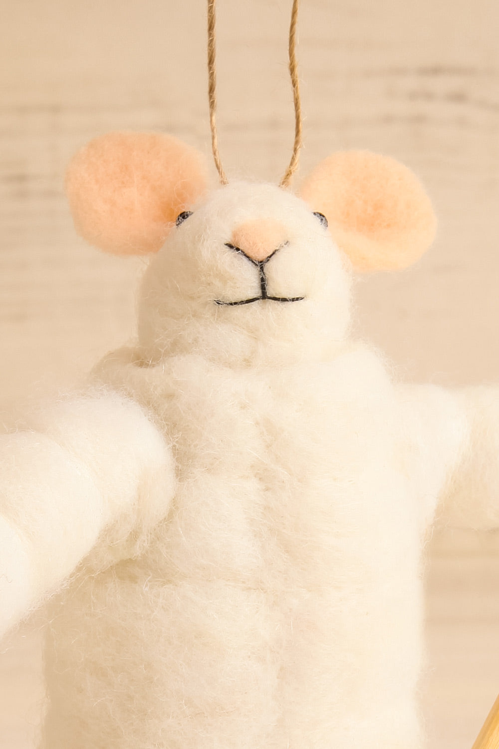 Sporty Mouse Holiday Ornament - 3 Options | Maison garçonne slalom-smith close-up