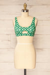Soiya Floral Green Vintage Pattern Bikini Top | La petite garçonne front view