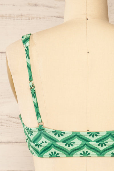 Soiya Floral Green Vintage Pattern Bikini Top | La petite garçonne back