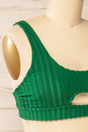 Soiya Green Ribbed Bikini Top | La petite garçonne side