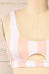 Soiya Stripes Pink Bikini Top w/ Front Cut-Out | La petite garçonne front