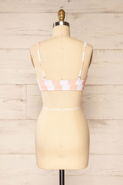 Soiya Stripes Pink Bikini Top w/ Front Cut-Out | La petite garçonne back view