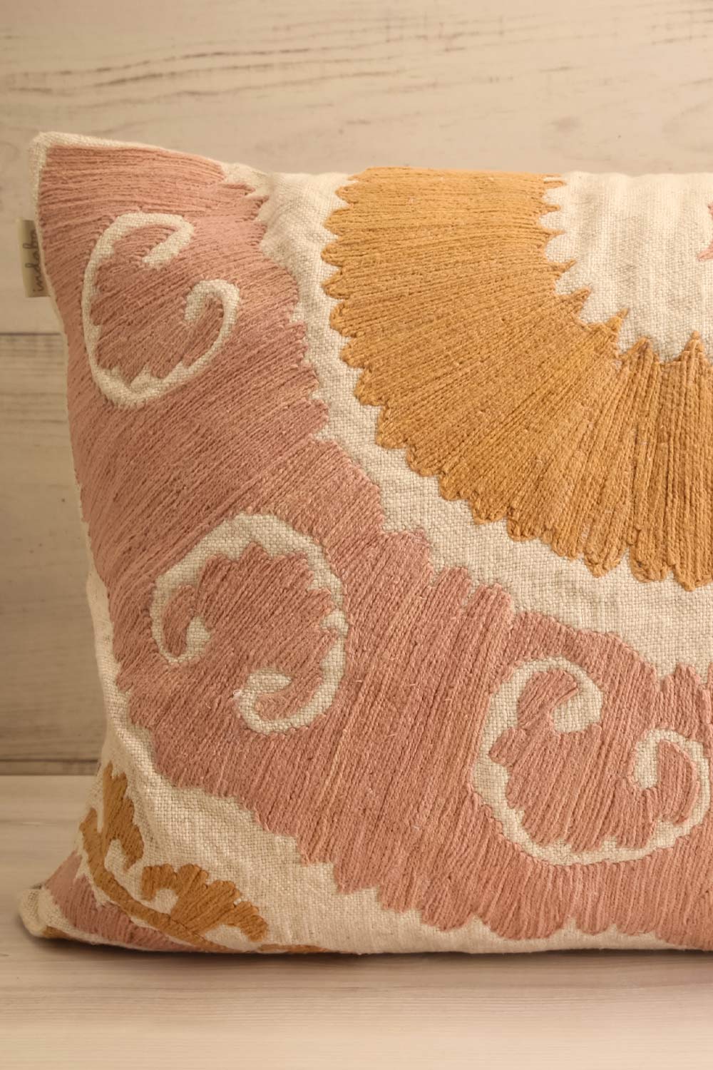 Solecito Embroidered Pillow | Maison garçonne close-up