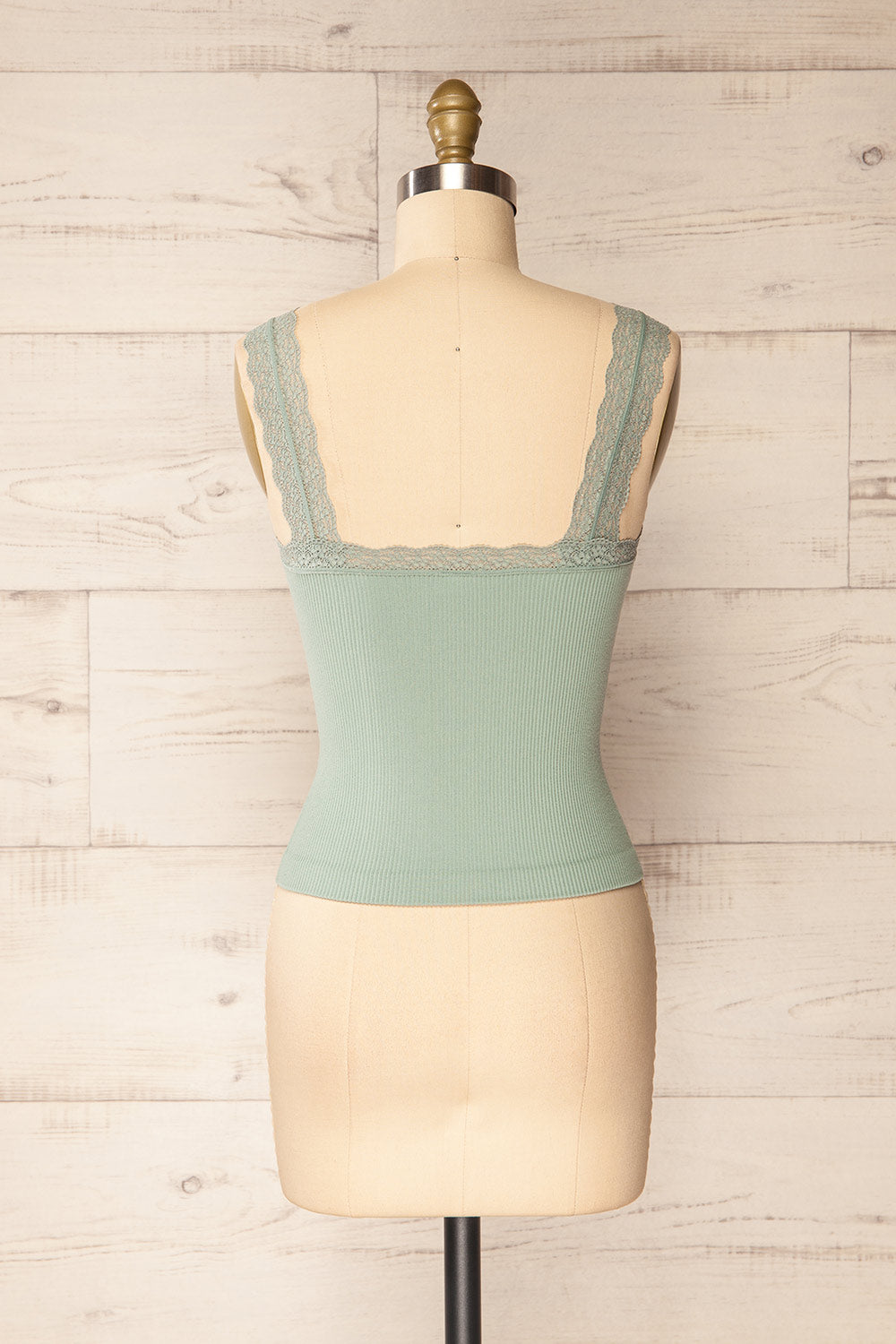 Somensac Sage Ribbed Camisole w/ Lace Trim | Boutique 1861