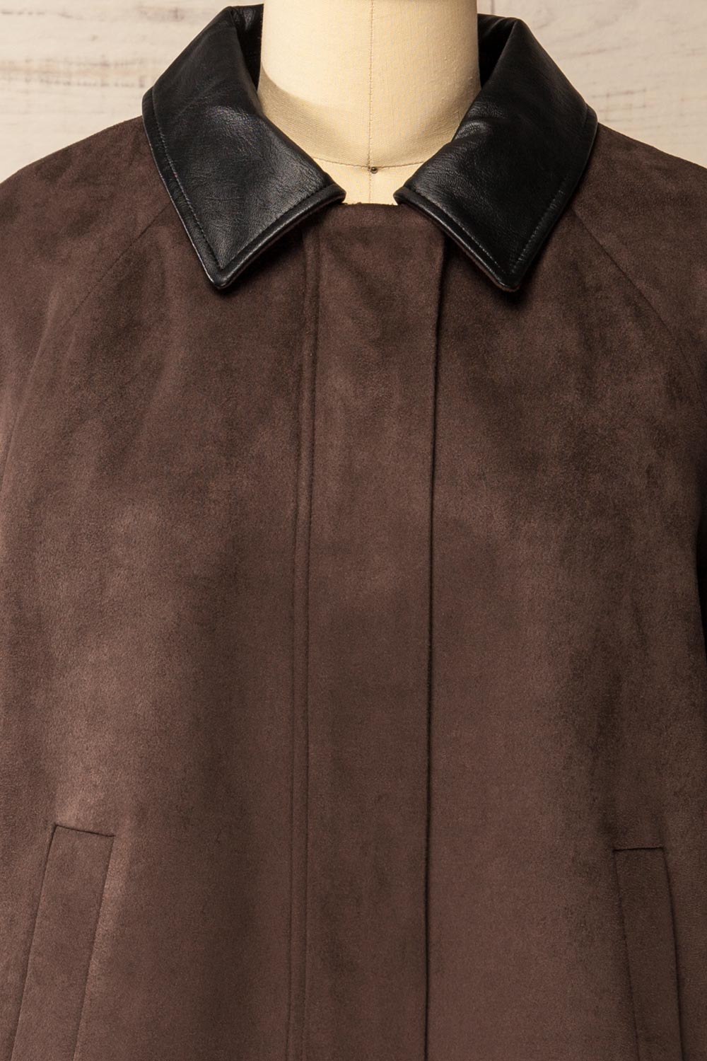 Somero Brown Faux Suede Jacket | La petite garçonne front