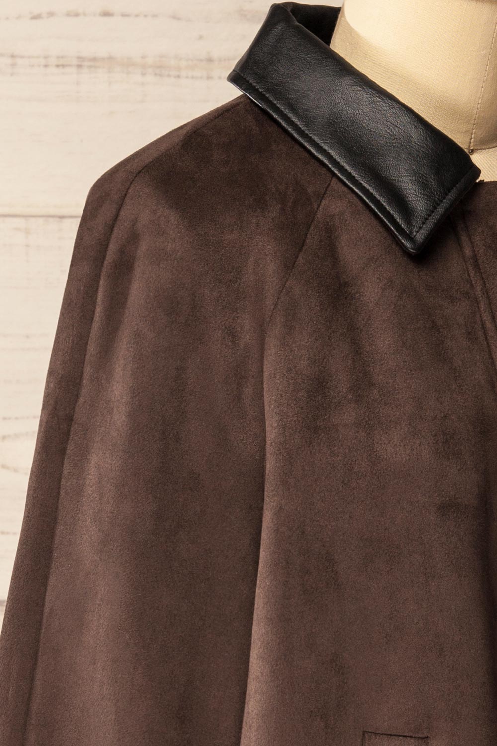 Somero Brown Faux Suede Jacket | La petite garçonne side