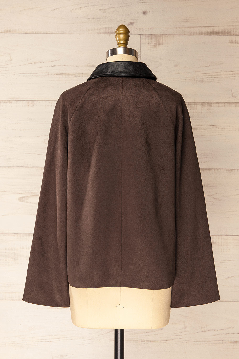 Somero Brown Faux Suede Jacket | La petite garçonne back view