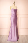 Sonia Lavender Backless Mermaid Maxi Dress w/ Slit | Boutique 1861 side view