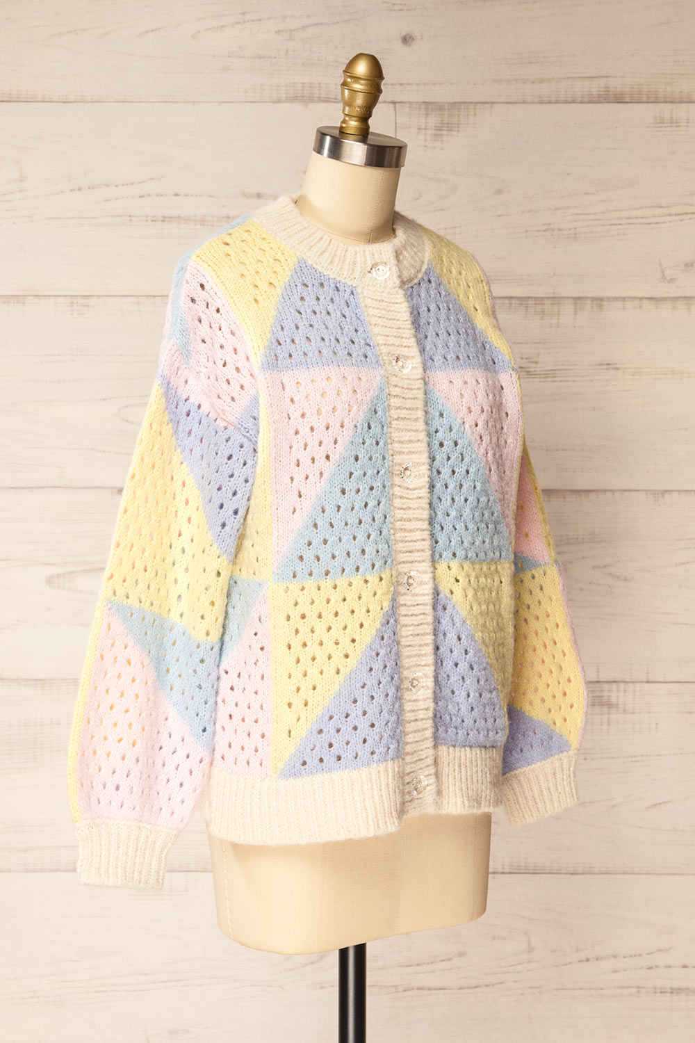 Soria Knitted Colourful Cardigan | La petite garçonne side view