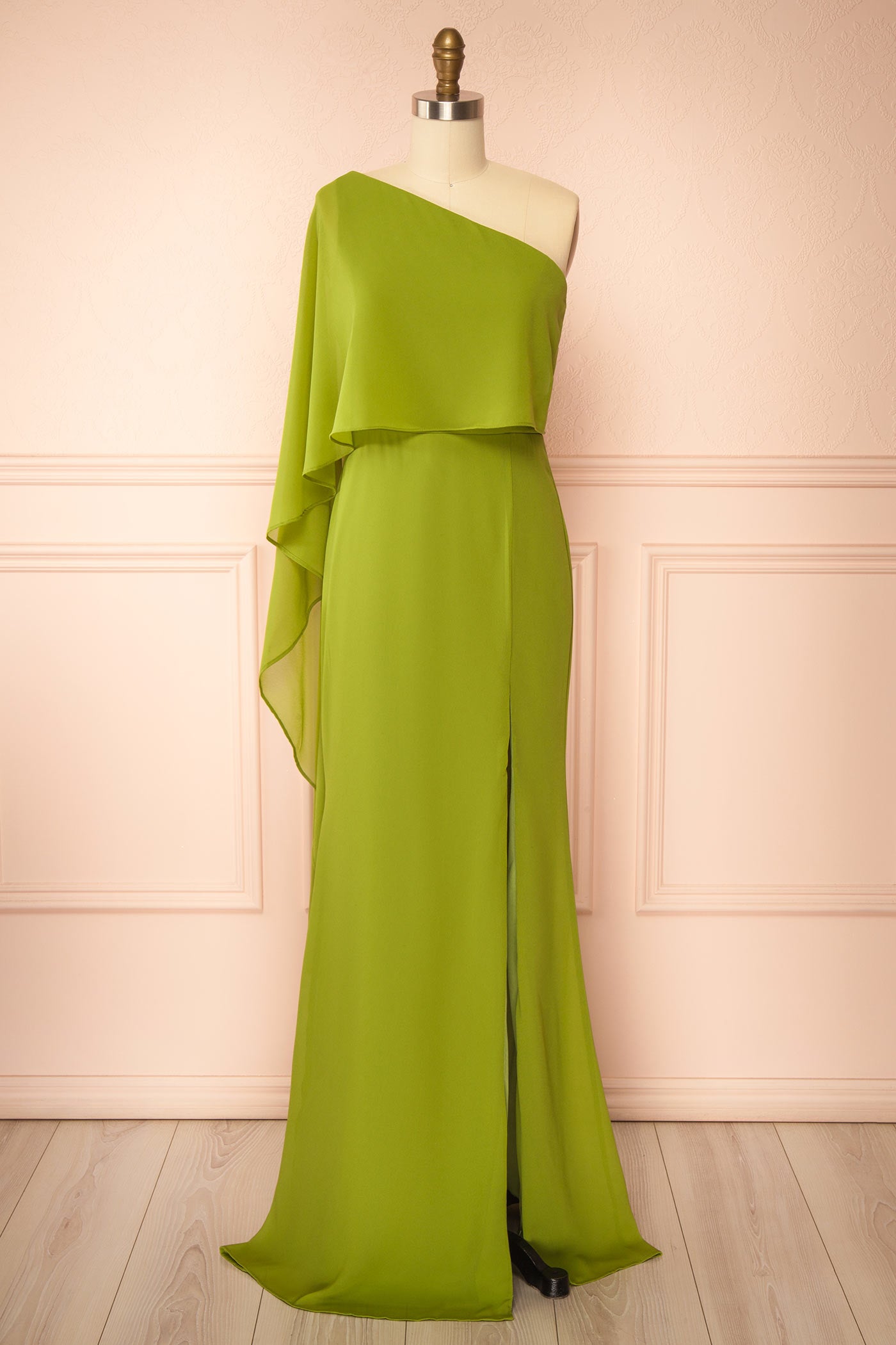 Sorix Green | Maxi One-Shoulder Dress with Slit