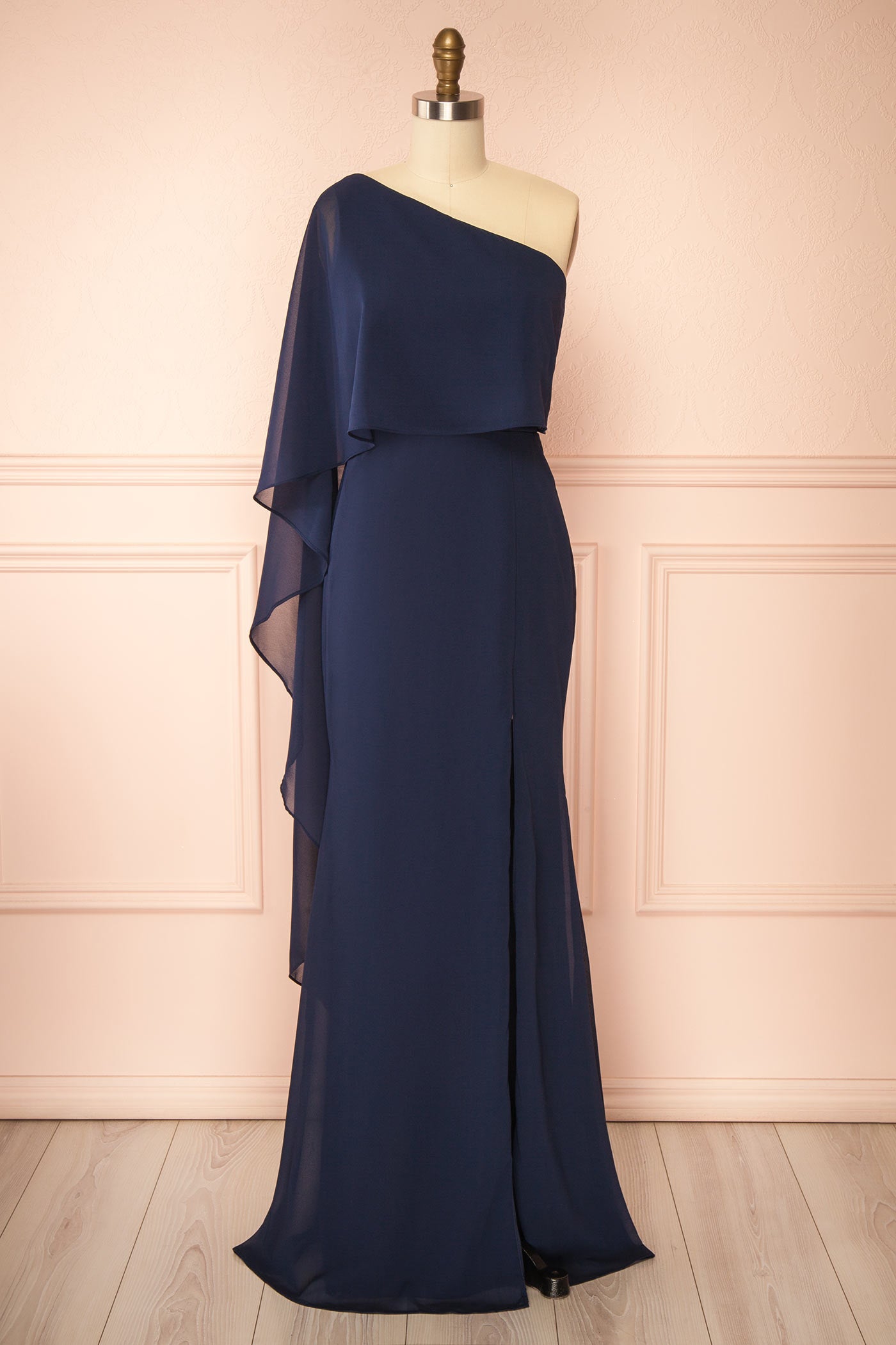 Sorix Navy | Maxi One-Shoulder Dress with Slit