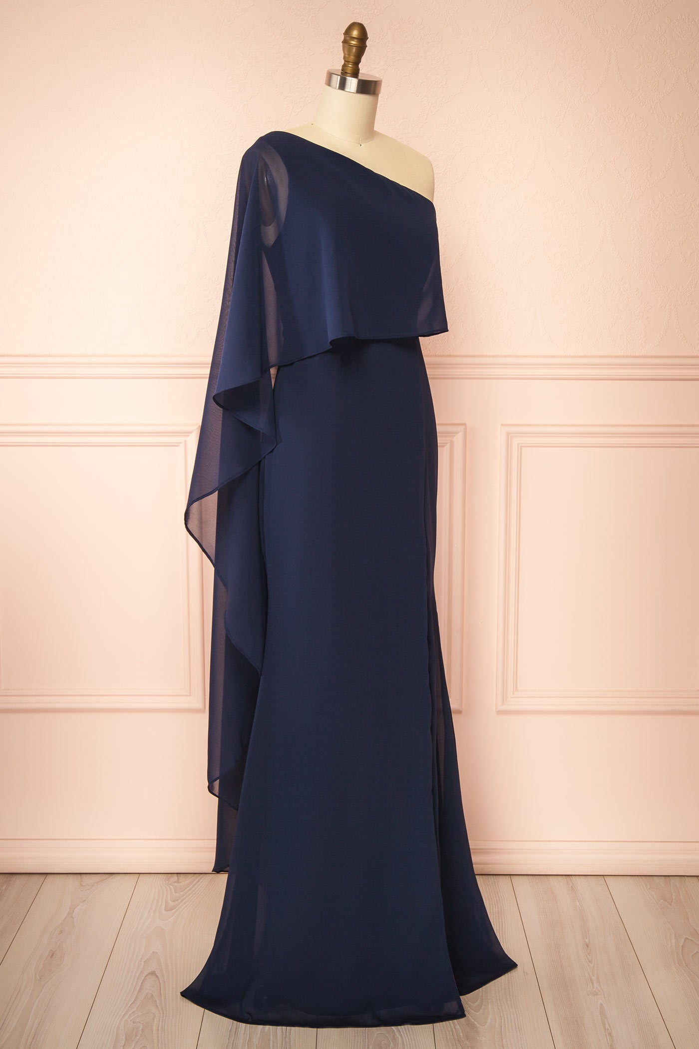 Sorix Navy | Maxi One-Shoulder Dress with Slit