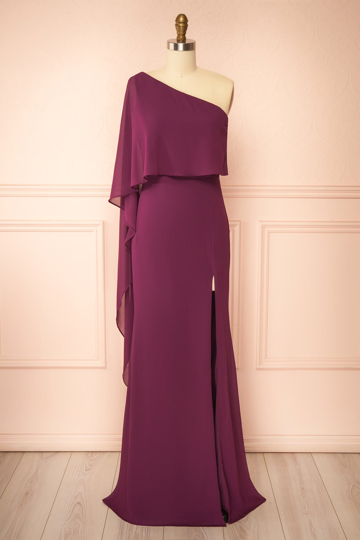 Sorix Violet | Robe Maxi Asymétrique avec Fente