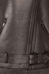 Sorong Grey Faux Leather Coat w/ Sherpa Lining | La petite garçonne detail