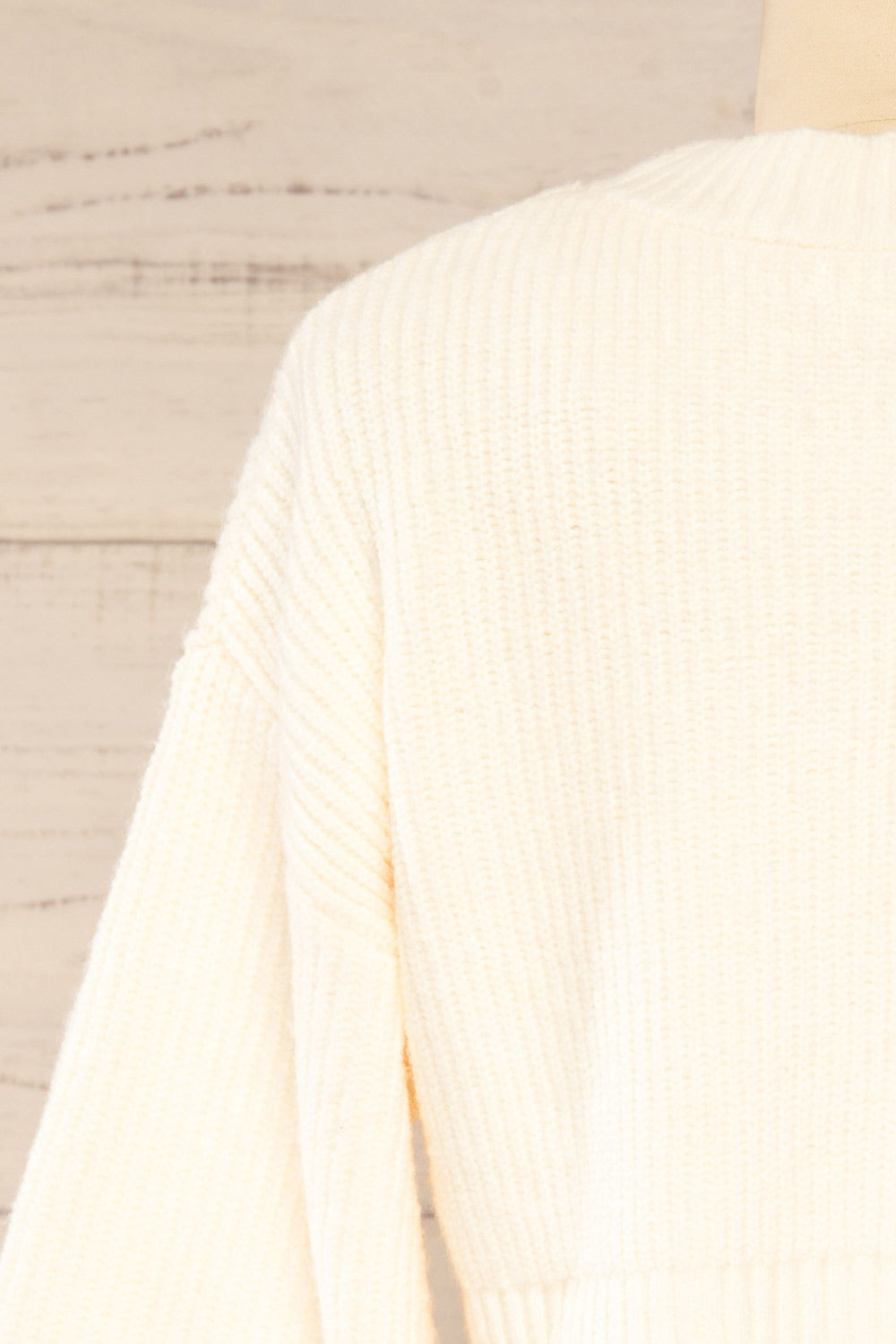 Southampton Cream Cropped Knit Cardigan | La petite garçonne  back