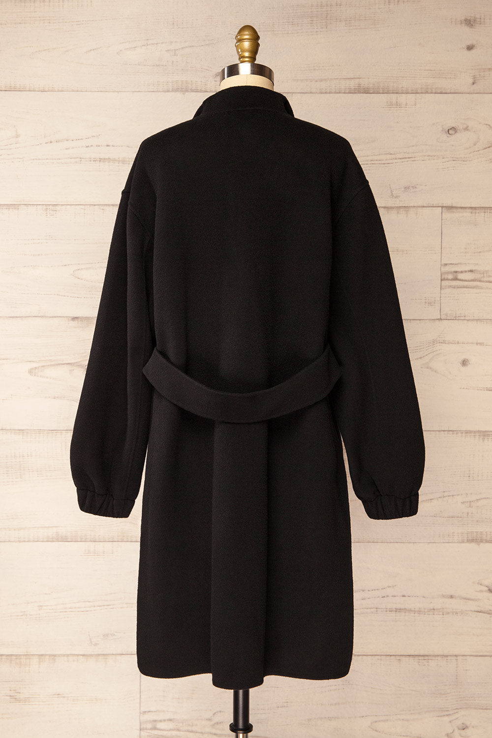 Souzie Black Oversized Wool Coat | La petite garçonne back view