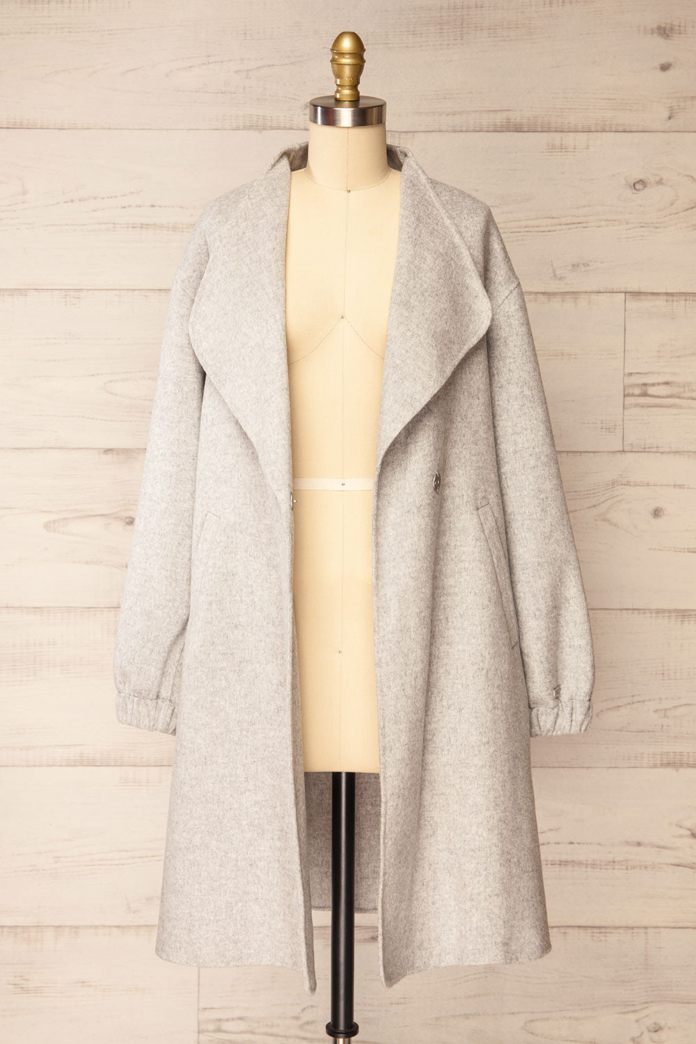 Souzie Grey Oversized Wool Coat | La petite garçonne open