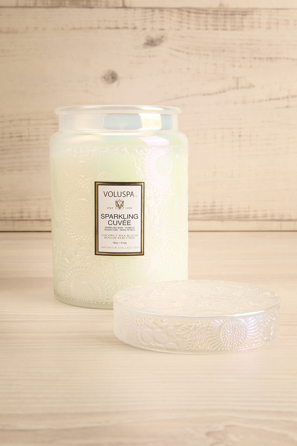 Sparkling Cuvee Large Jar Candle by Voluspa | Maison garçonne open view