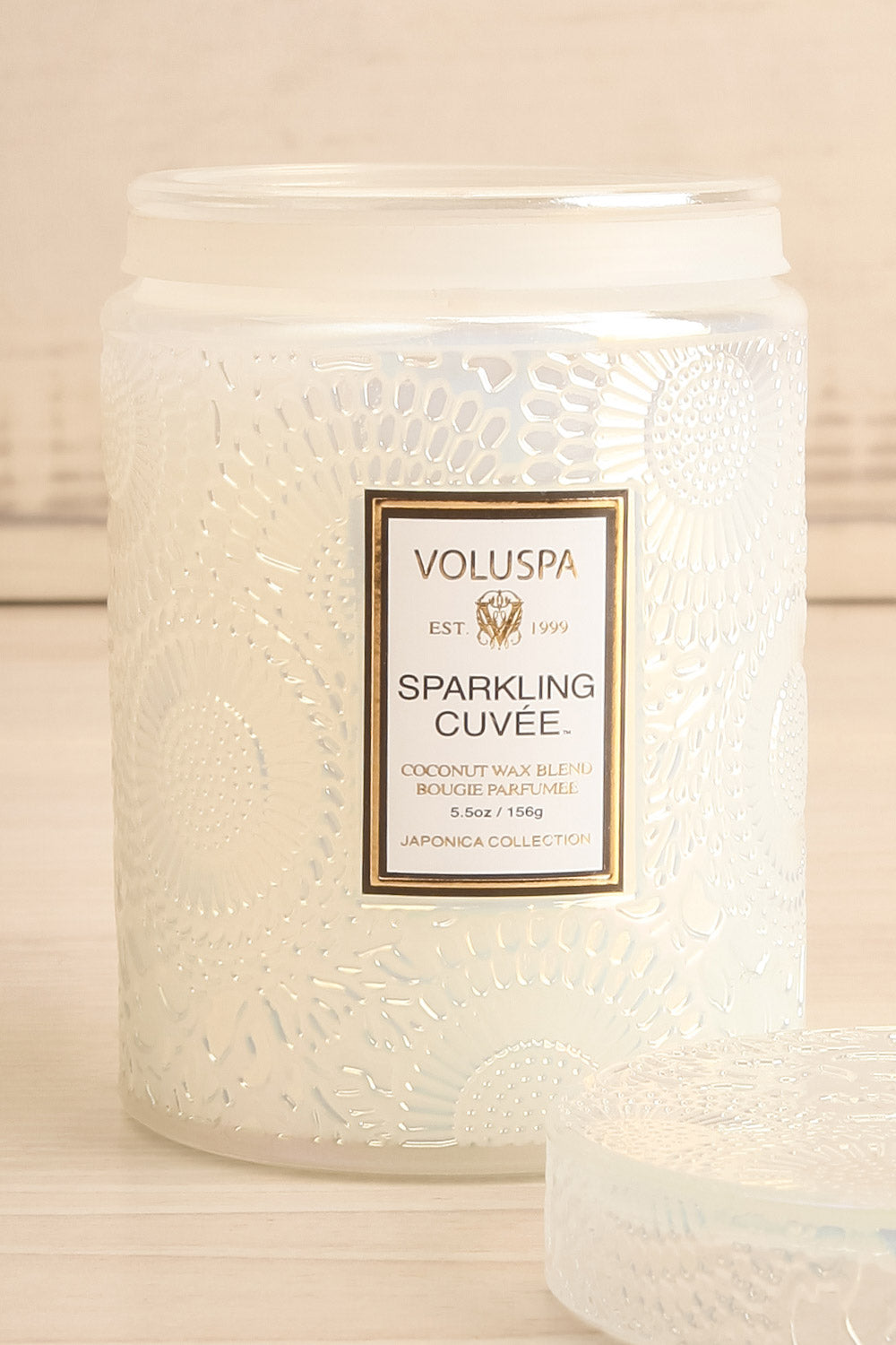 Sparkling Cuvée Small Jar Candle by Voluspa | Maison garçonne open close-up