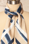 St-Jacques Champagne Satin Scarf w/ Abstract Print tie close-up
