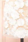 Stacia Short White Mesh Dress w/ Floral Appliqués | Boudoir 1861  bottom