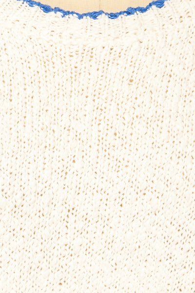 Stanhope White Chunky Knit T-Shirt | La petite garçonne fabric