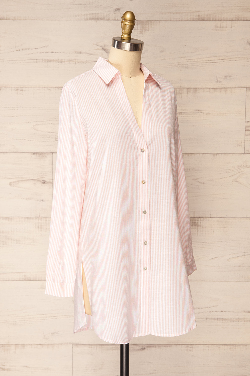 Stannard Long Pink Striped Shirt | La petite garçonne side view