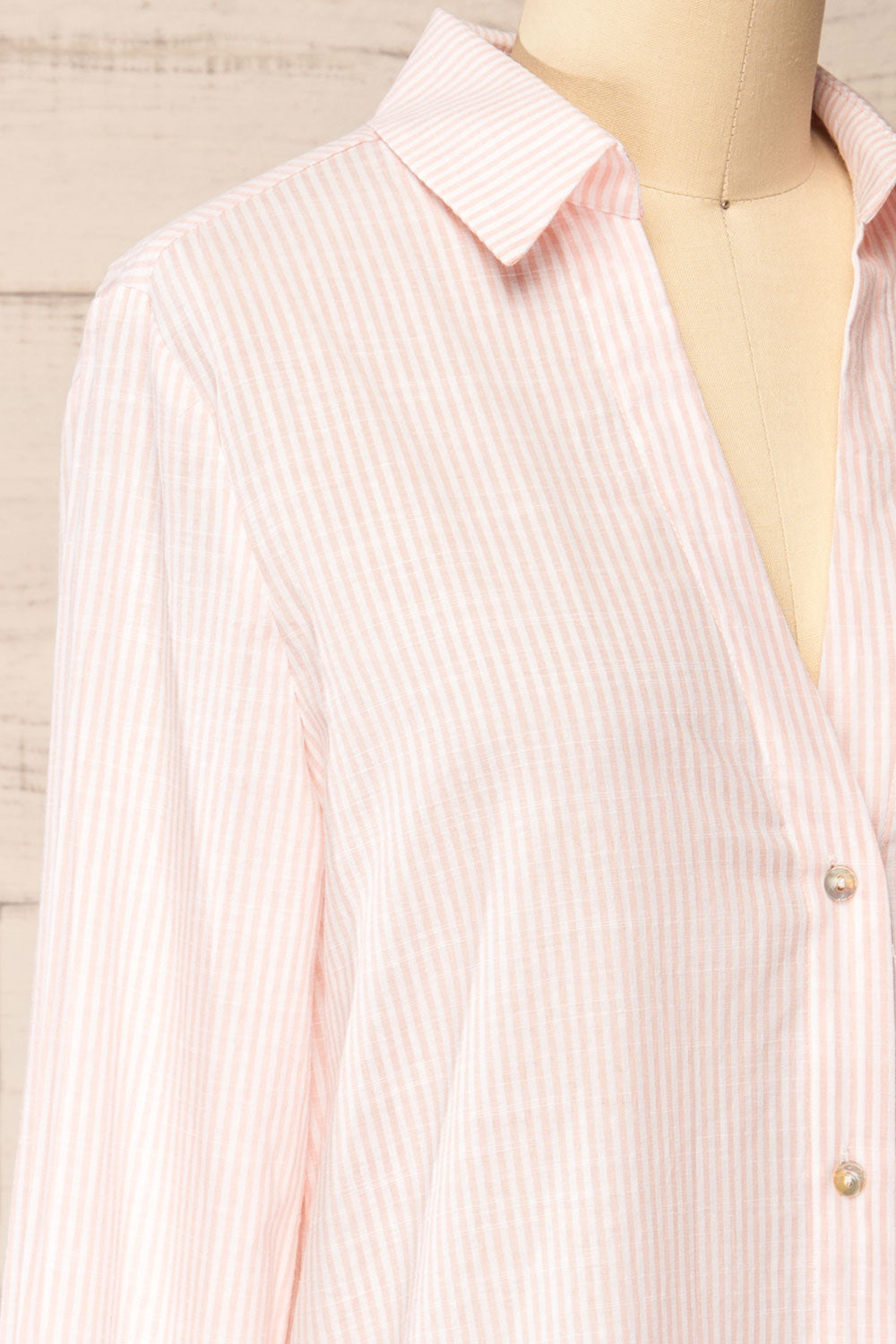Stannard Long Pink Striped Shirt | La petite garçonne side