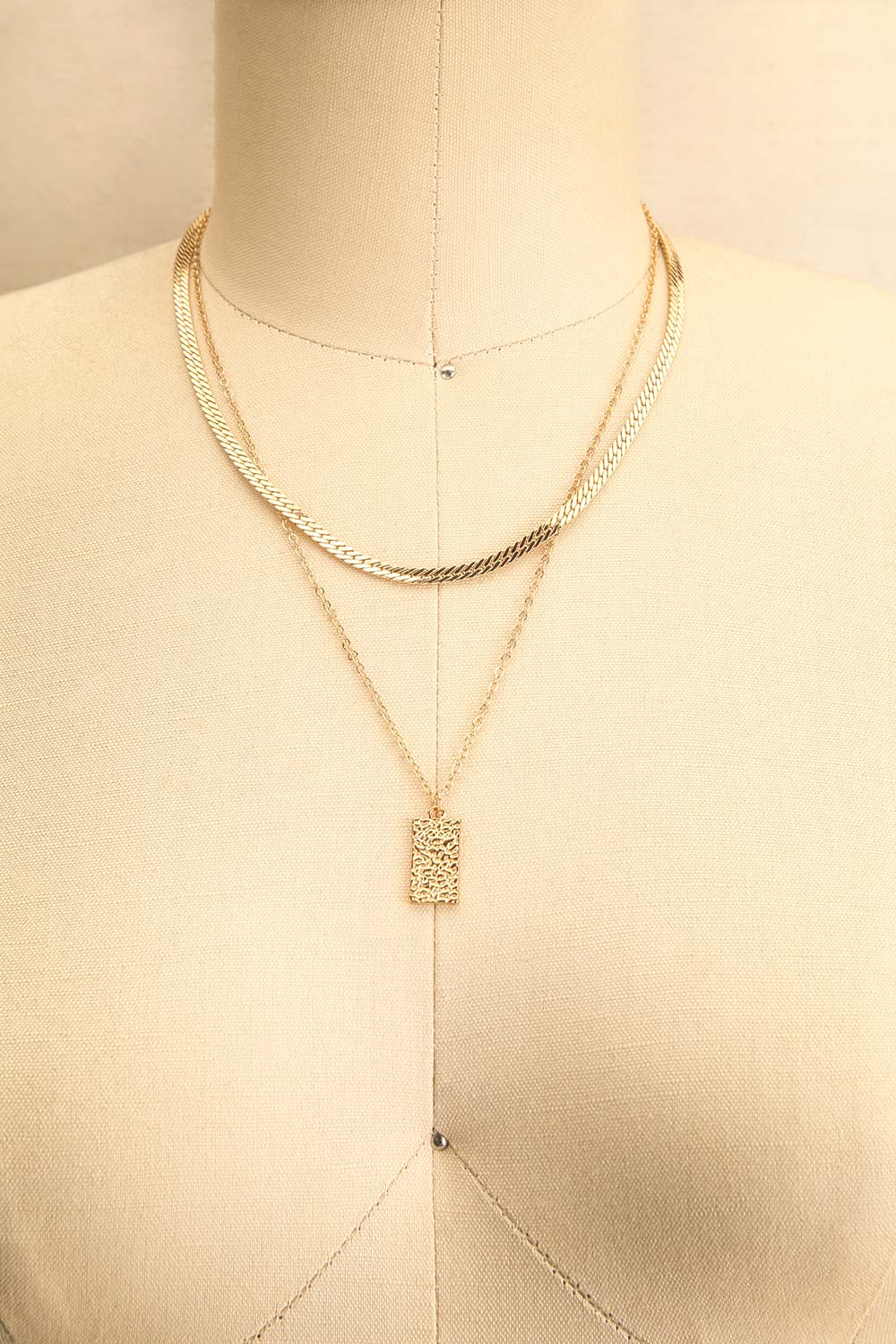 Stanton Two Chain Golden Necklace | La petite garçonne