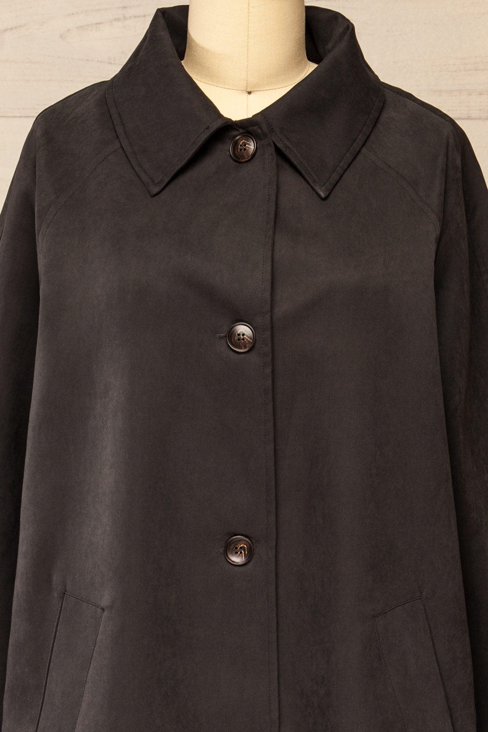 Starkville Faded Black Trench Coat | La petite garçonne front