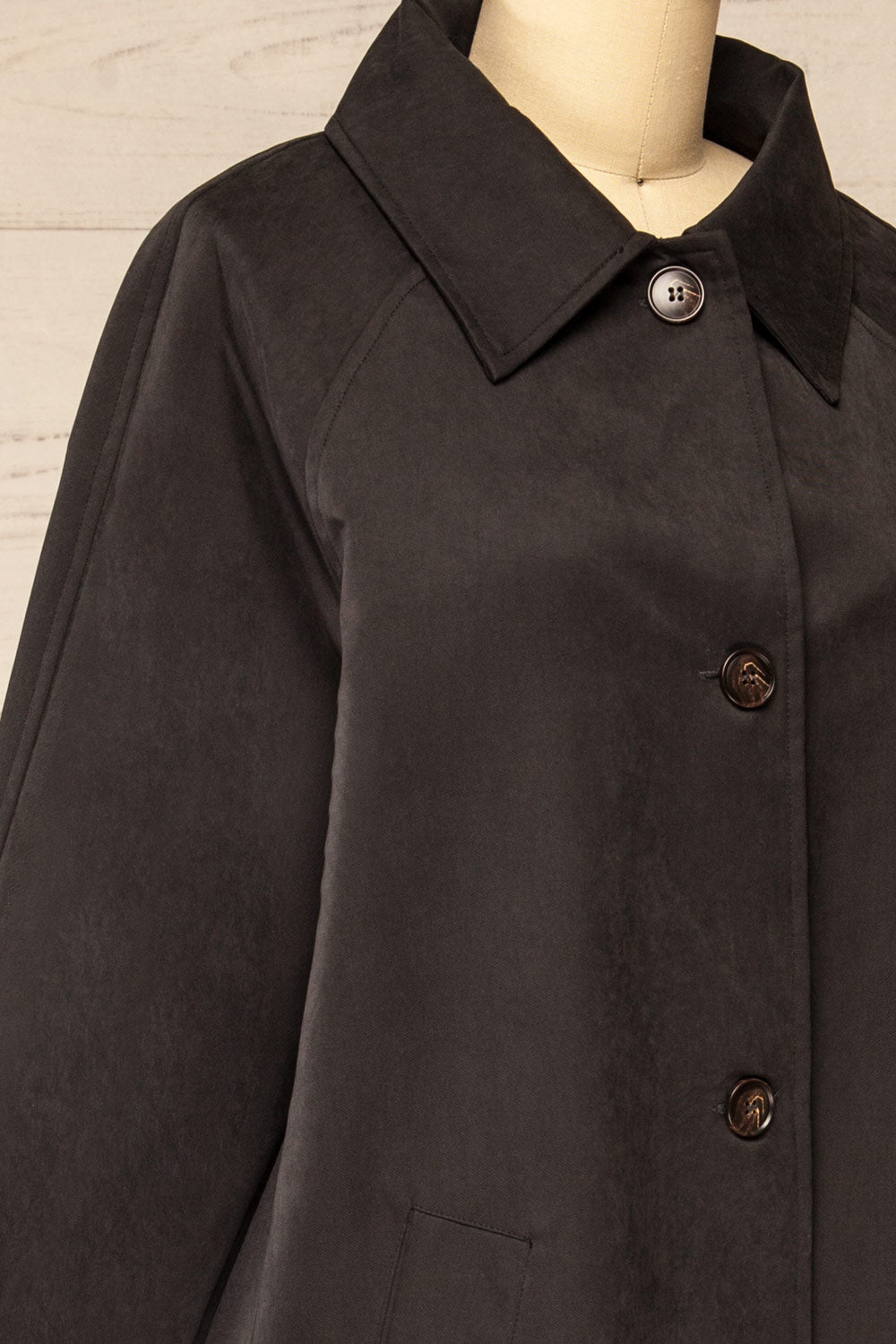 Starkville Faded Black Trench Coat | La petite garçonne  side 