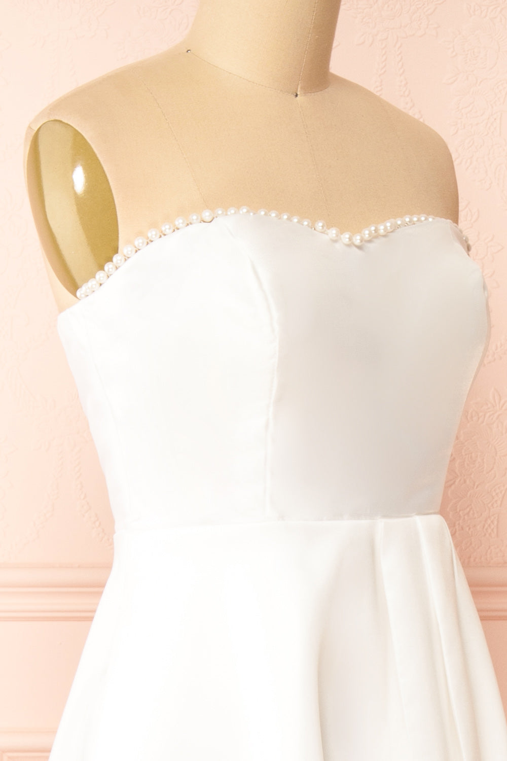 Stefany White High-Low Dress w/ Pearls | Boudoir 1861 side