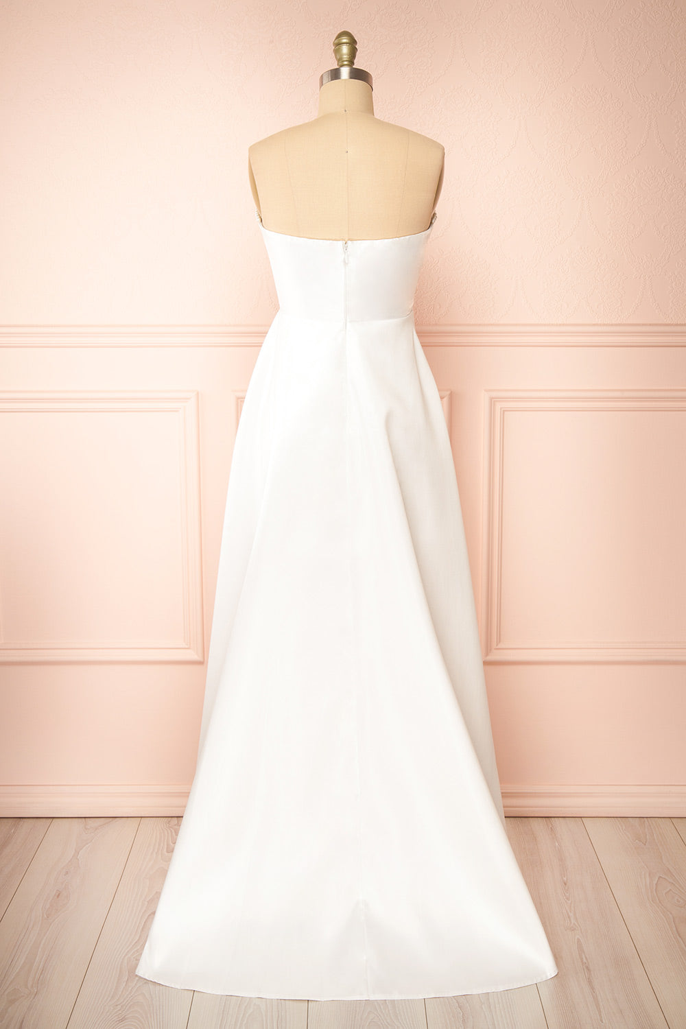 Stefany White High-Low Dress w/ Pearls | Boudoir 1861 back view