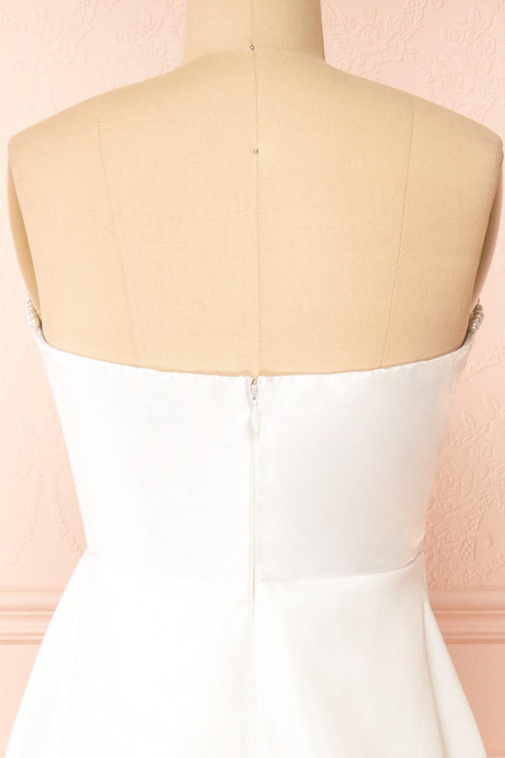 Stefany White High-Low Dress w/ Pearls | Boudoir 1861 back