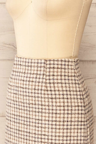 Stevenson Midi Tweed Pencil Skirt w/ Slit | La petite garçonne side
