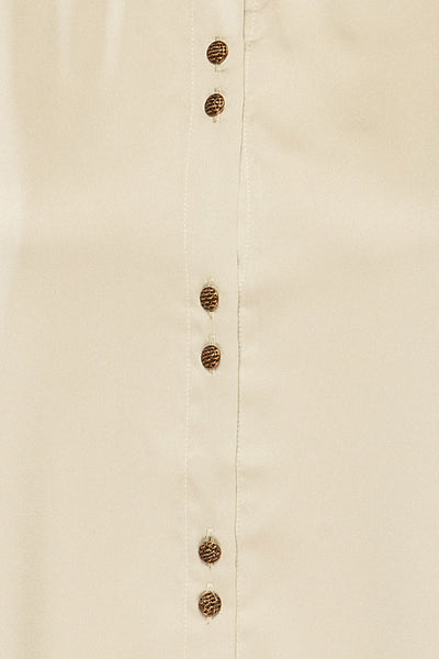Stratford Sage Satin Shirt w/ Double Buttons | La petite garçonne fabric