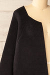 Stuttgart Black Thick Knit Open Cardigan | La petite garçonne side close-up