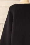 Stuttgart Black Thick Knit Open Cardigan | La petite garçonne back close-up