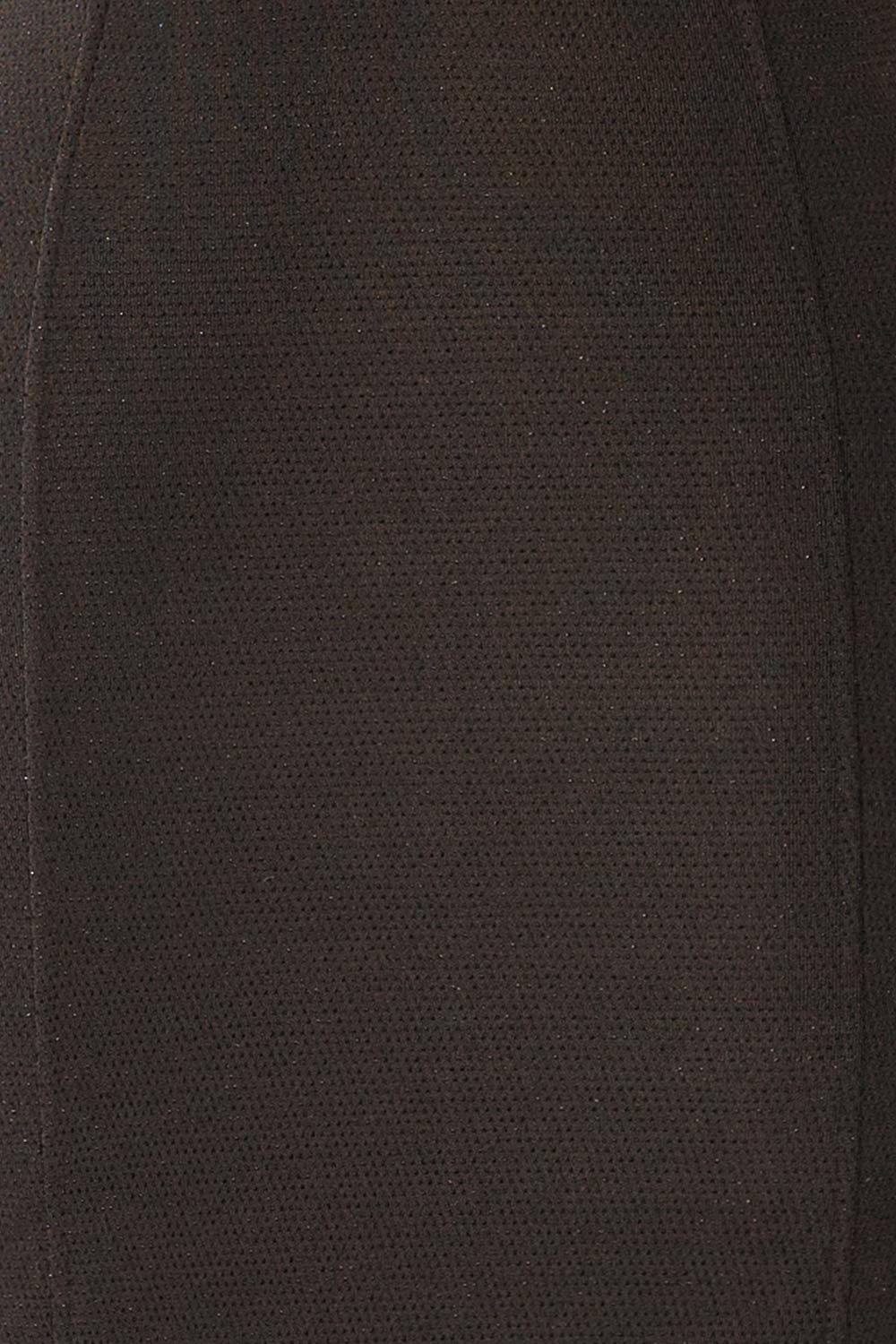 Suai Black Fitted Midi Dress w/ Back Slit | La petite garçonne fabric 