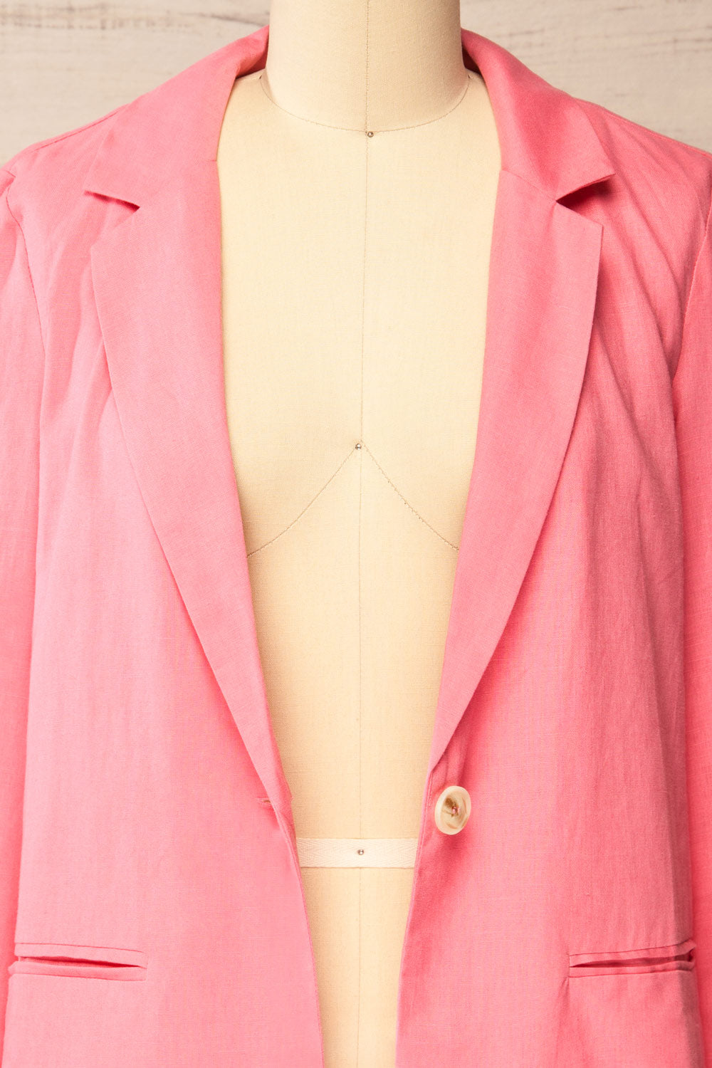 Sucunduri Pink Light Linen Blazer | La petite garçonne open