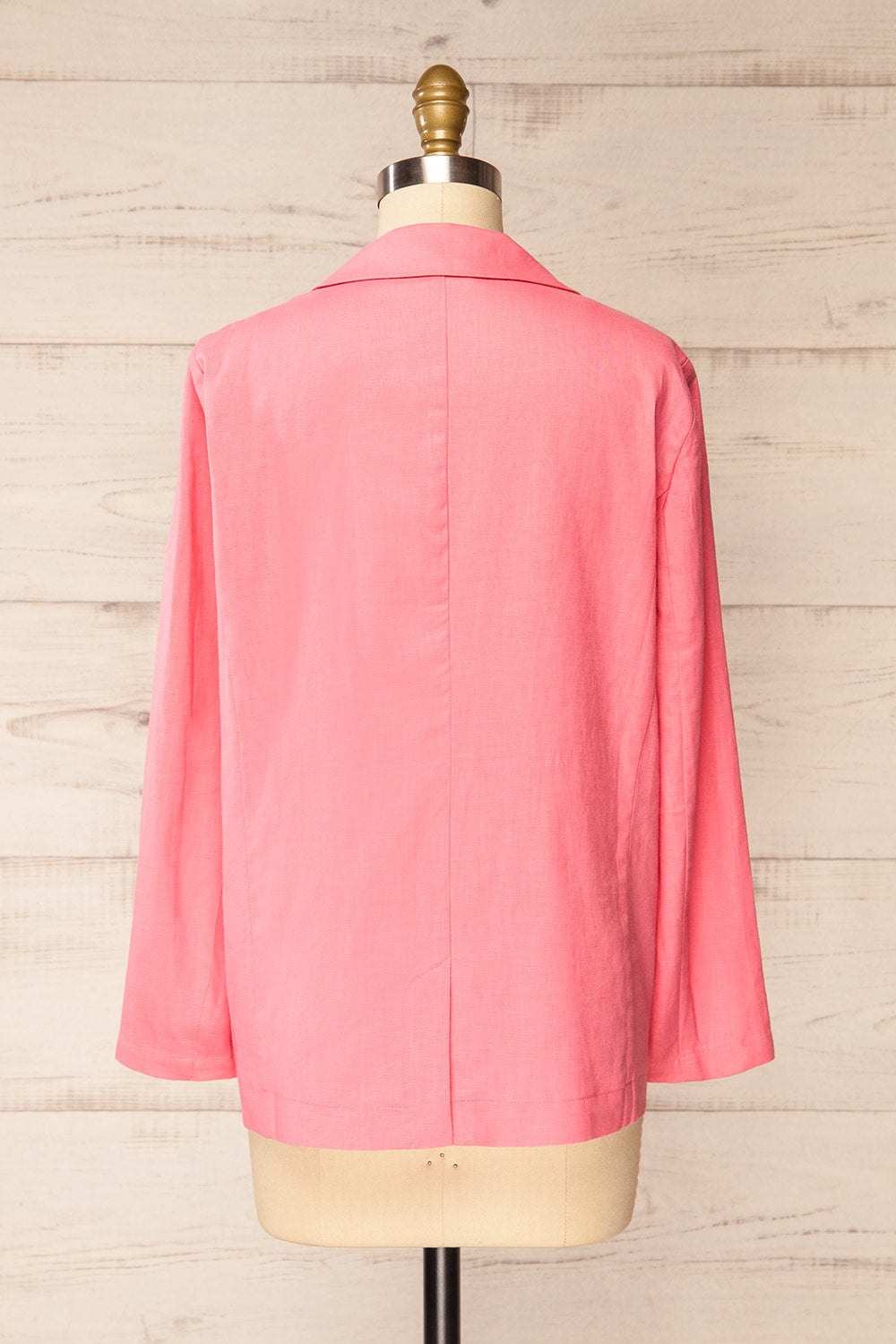 Sucunduri Pink Light Linen Blazer | La petite garçonne back view
