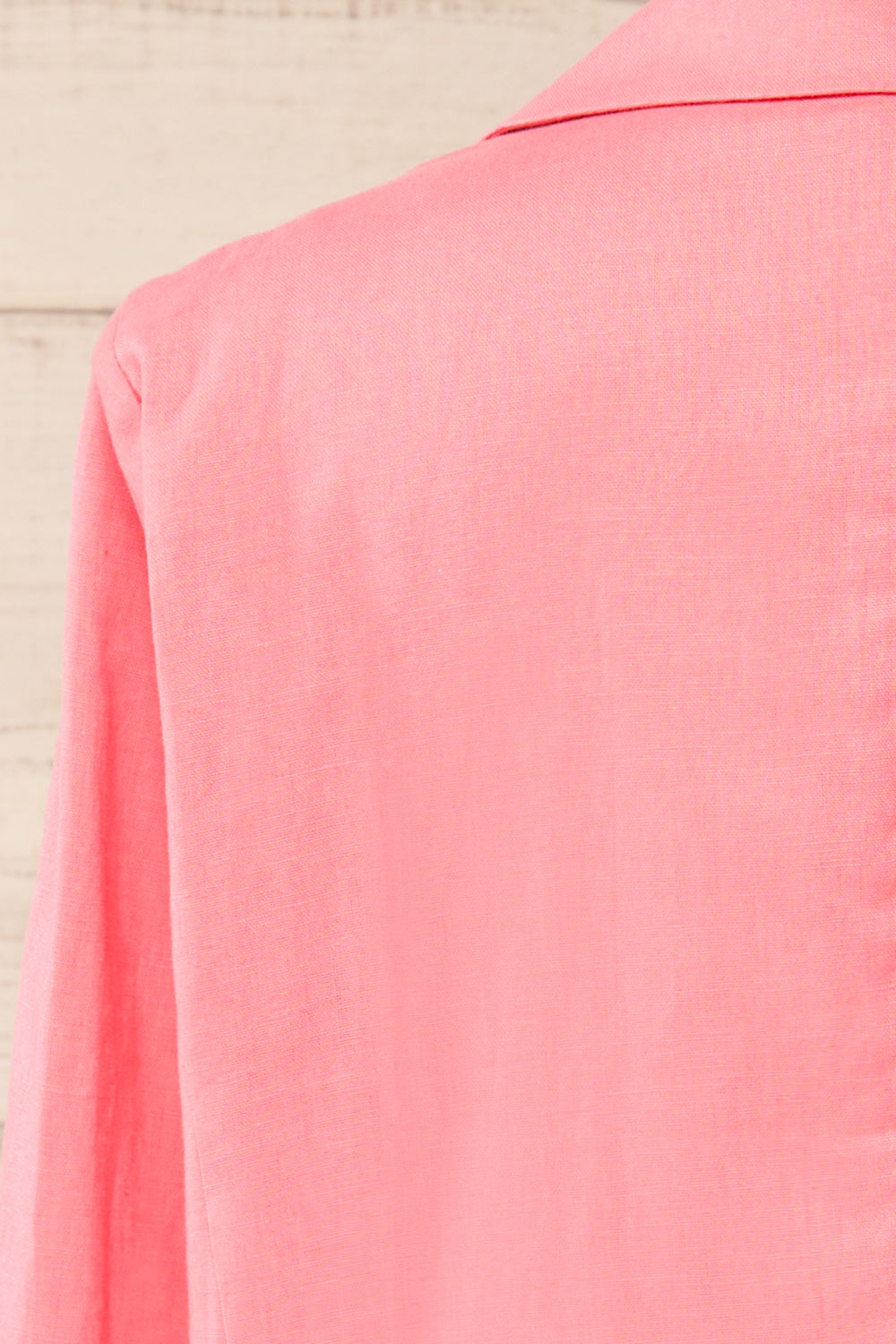 Sucunduri Pink Light Linen Blazer | La petite garçonne back 